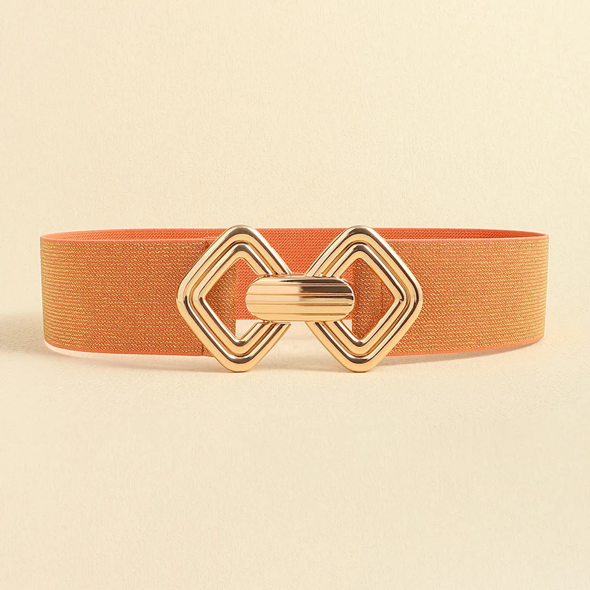 Fashion Geometric Pu Leather Alloy Metal Button Women'S Leather Belts