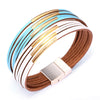 Fashion Geometric Pu Leather Bracelet Electroplated Jewelry For Female Students And Unisex Wear