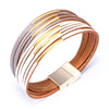 Fashion Geometric Pu Leather Bracelet Electroplated Jewelry For Female Students And Unisex Wear