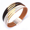 Fashion Geometric Pu Leather Bracelet Electroplated Jewelry For Female Students And Unisex Wear