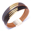 Fashion Geometric Pu Leather Bracelet Electroplated Jewelry For Female Students And Unisex Wear