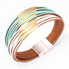 Fashion Geometric Pu Leather Bracelet Electroplated Jewelry For Female Students And Unisex Wear