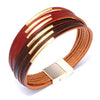 Fashion Geometric Pu Leather Bracelet Electroplated Jewelry For Female Students And Unisex Wear