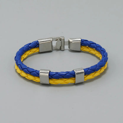 Fashion Geometric Pu Leather Knitting No Inlaid Bracelets