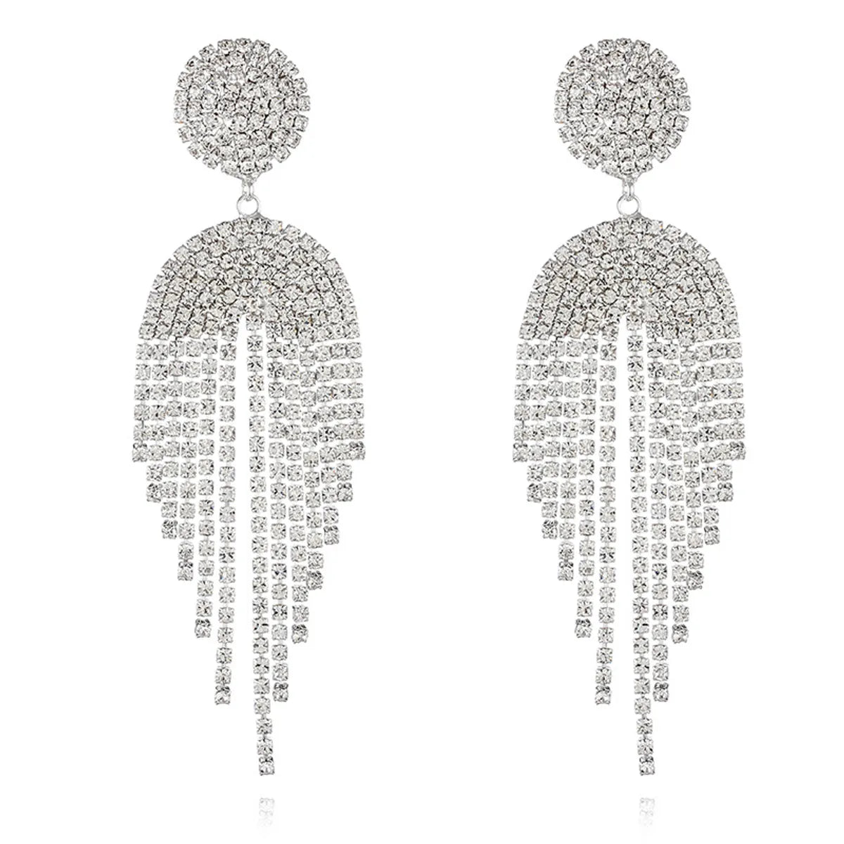 Fashion Geometric Rhinestone Tassel Artificial Gemstones Women's Drop Earrings 1 Pair