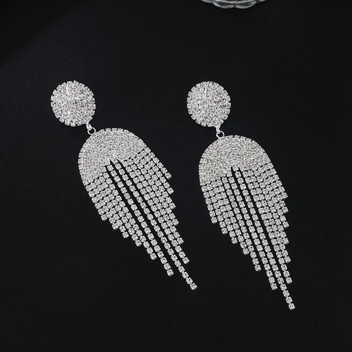 Fashion Geometric Rhinestone Tassel Artificial Gemstones Women's Drop Earrings 1 Pair