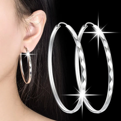 Fashion Geometric Rhombus Pattern Solid Color Copper Hoop Earrings Wholesale