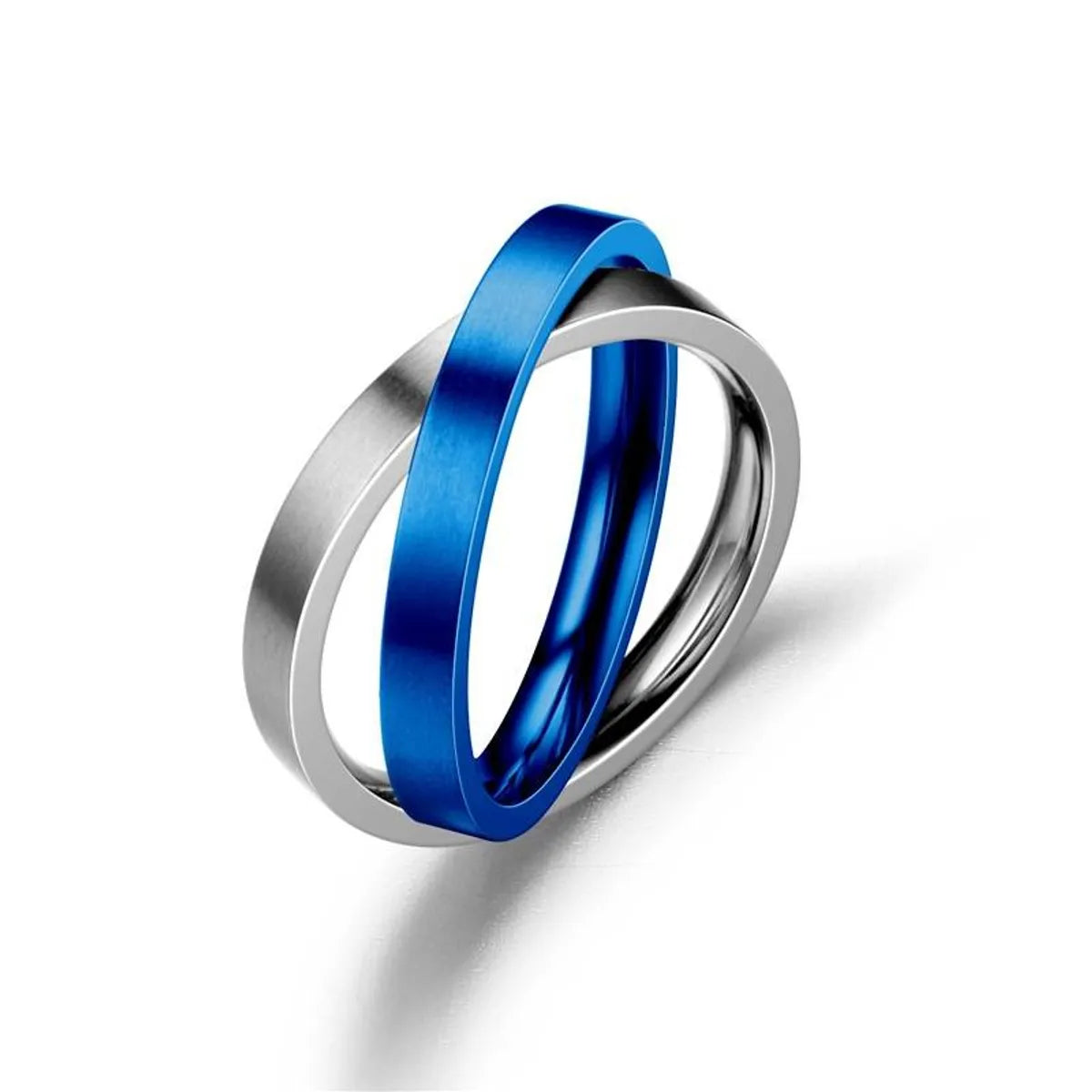 Fashion Geometric Rotating Stainless Steel Contrast Color Ring