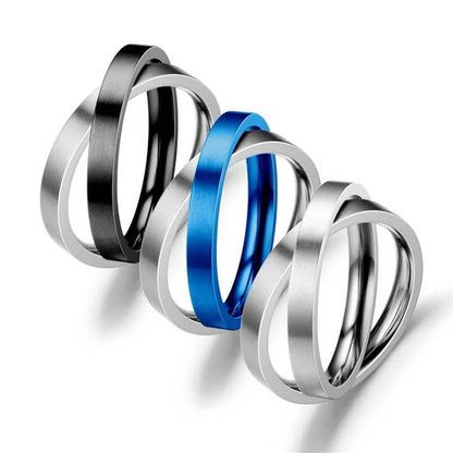 Fashion Geometric Rotating Stainless Steel Contrast Color Ring