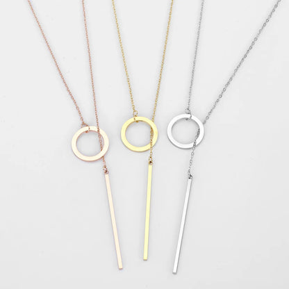 Fashion Geometric Round Stainless Steel Necklace Clavicle Chain Wholesale