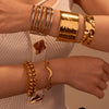 Fashion Geometric Semicircle Hollow Stainless Steel Electroplated Women's Bracelet