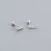 Fashion Geometric Silver Inlay Rhinestones Ear Studs 1 Pair