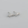 Fashion Geometric Silver Inlay Zircon Ear Studs 1 Pair