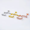 Fashion Geometric 925 Silver Zirconium Earrings With Electroplating