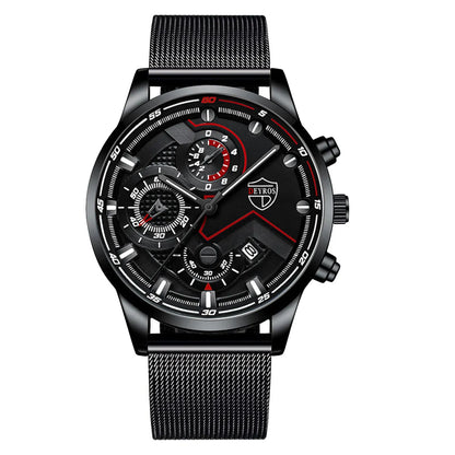 Fashion Geometric Single Folding Buckle Quartz Men'S Watches