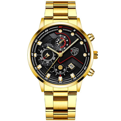 Fashion Geometric Single Folding Buckle Quartz Men'S Watches