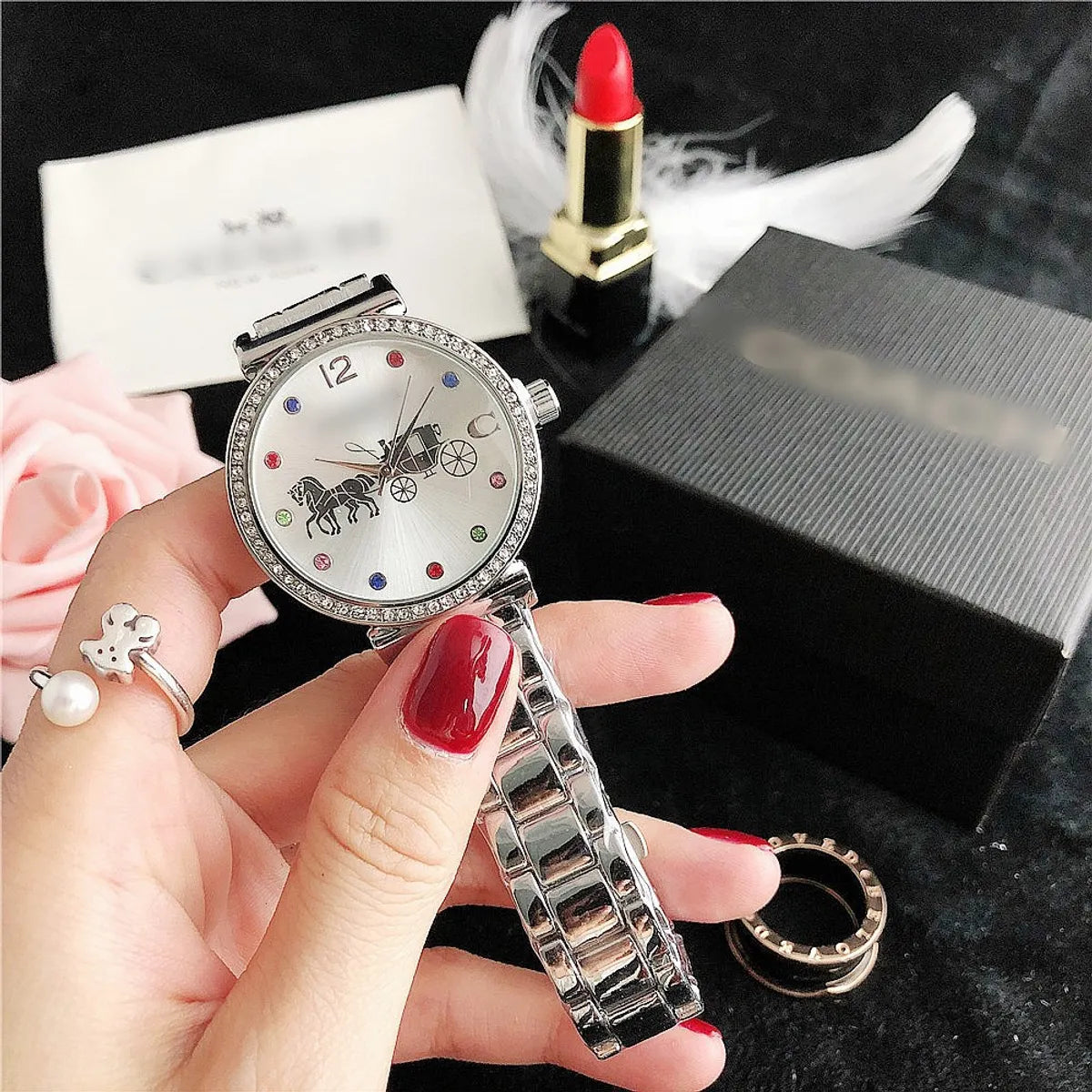 Fashion Geometric Single Folding Buckle Quartz Women'S Watches