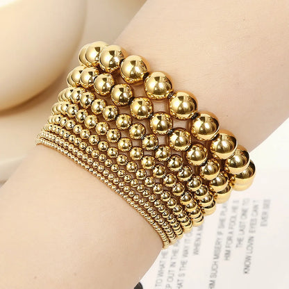 Fashion Geometric Solid Color Stainless Steel Plating Bracelets