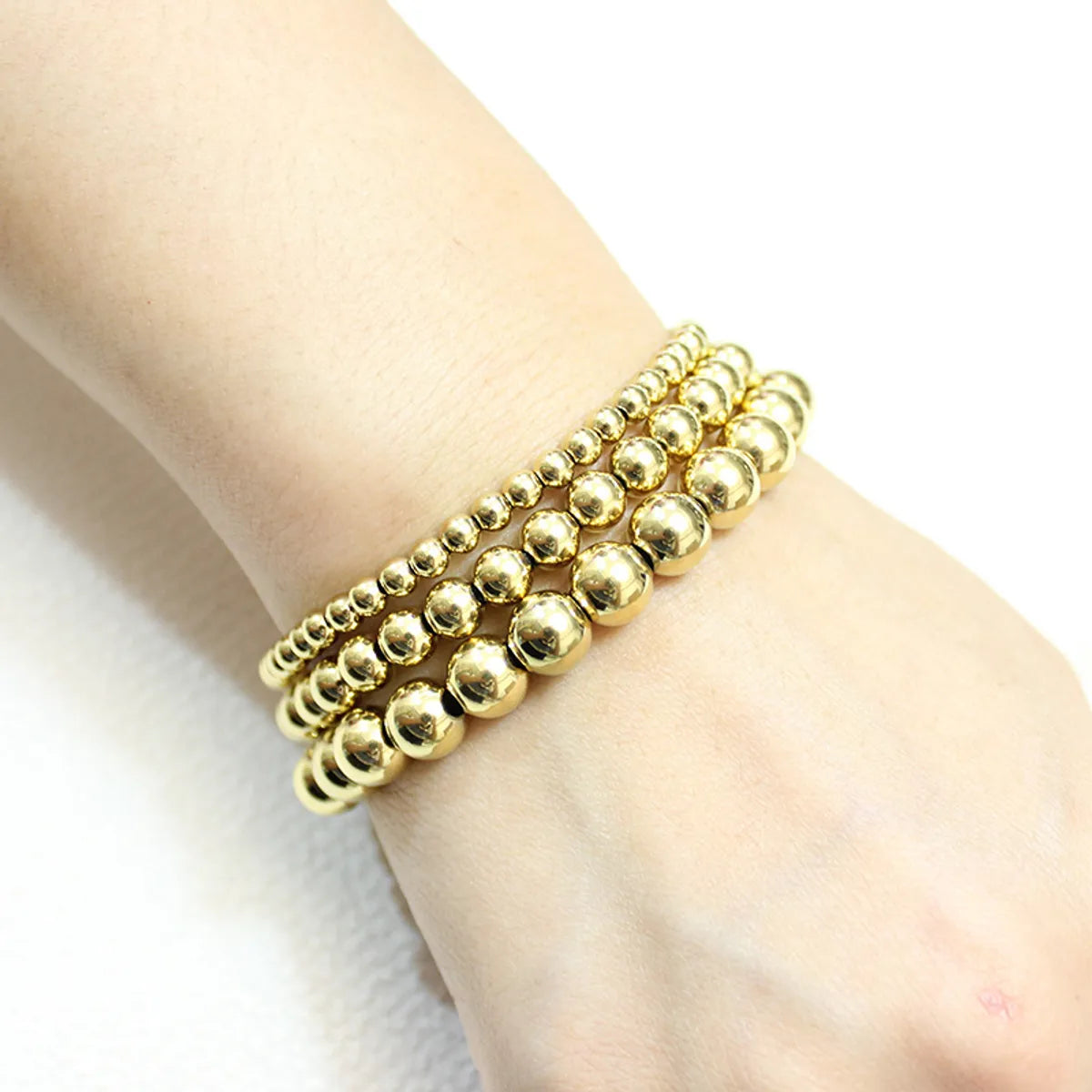 Fashion Geometric Solid Color Stainless Steel Plating Bracelets