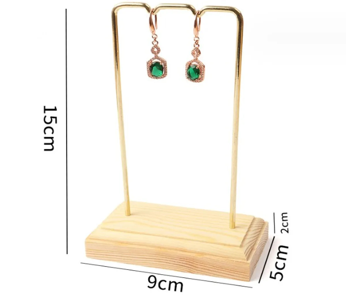 Fashion Geometric Solid Wood Metal Jewelry Rack