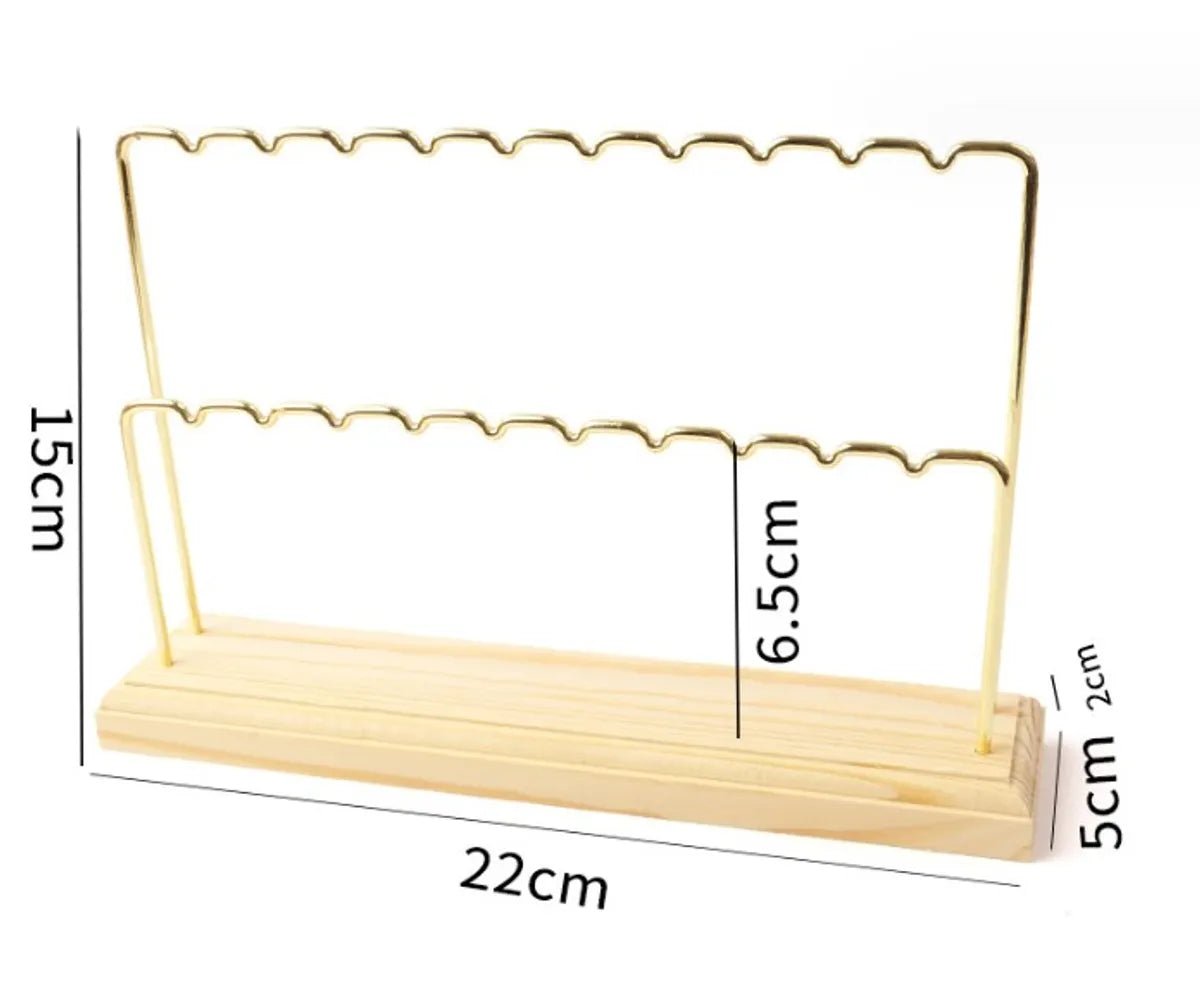 Fashion Geometric Solid Wood Metal Jewelry Rack