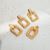 Fashion Geometric Square Stainless Steel Goldplated Hollow Earrings