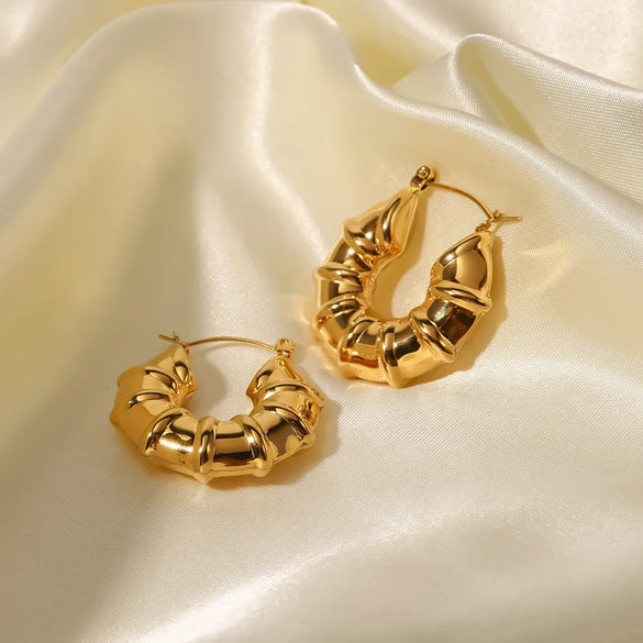 Fashion Geometric Stainless Steel Earrings Gold Plated Stainless Steel Earrings