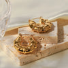 Fashion Geometric Stainless Steel Earrings Gold Plated Stainless Steel Earrings