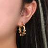 1 Pair Fashion Geometric Stainless Steel Pearl Zircon Gold Plated Earrings