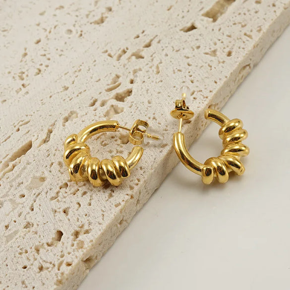 Fashion Geometric Stainless Steel Earrings Plating Stainless Steel Earrings 1 Pair