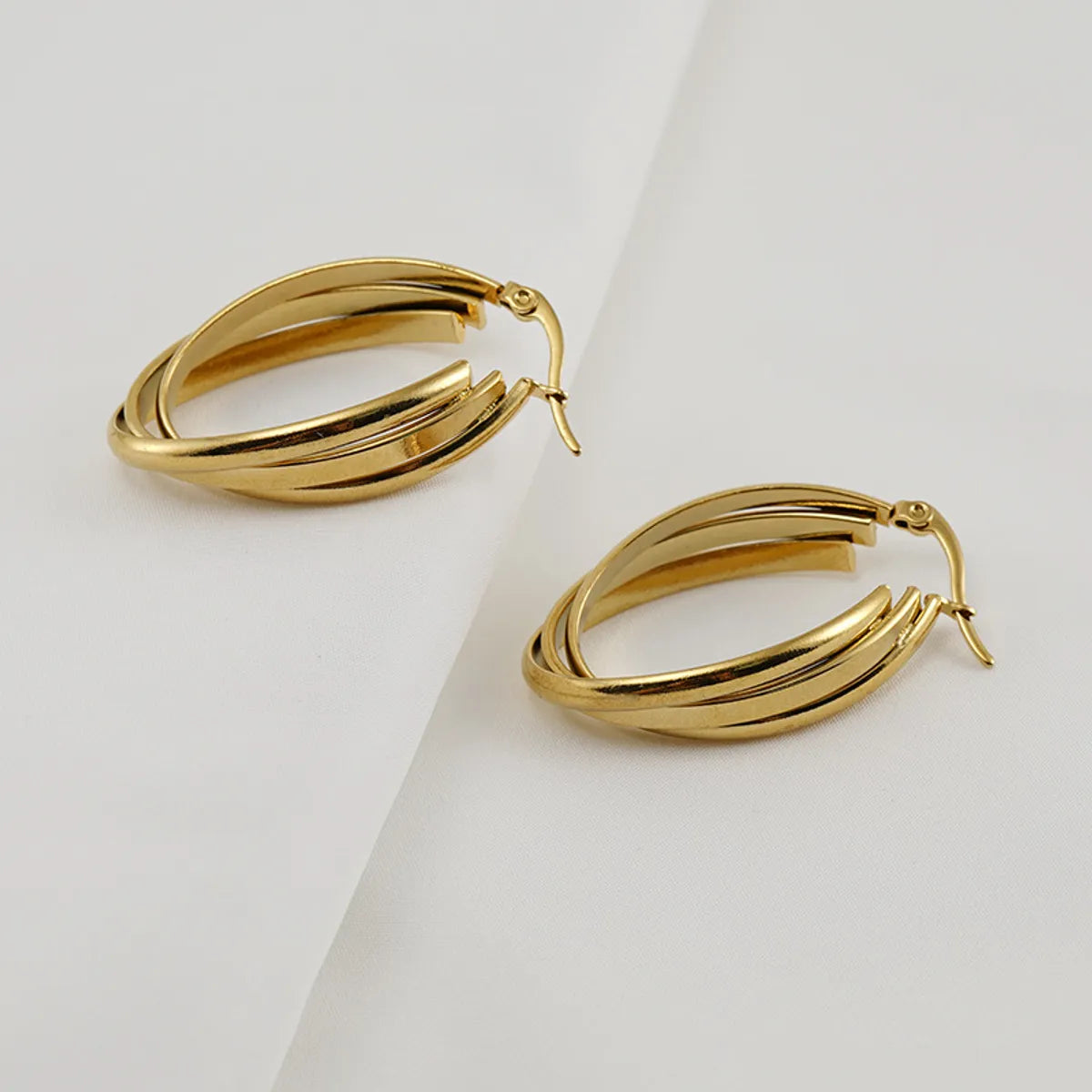 1 Pair Fashion Geometric Plating Stainless Steel Earrings