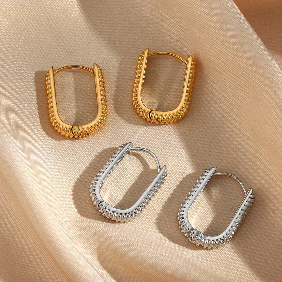 Fashion Geometric Plating Stainless Steel Gold Plated Earrings