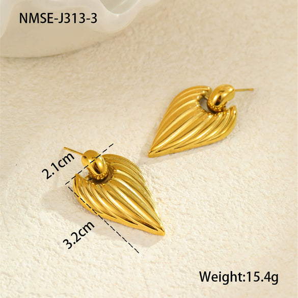 Fashion Geometric Stainless Steel Earrings With Electroplating For Women