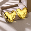 Fashion Geometric Stainless Steel Gold Electroplated Heartshaped Earrings