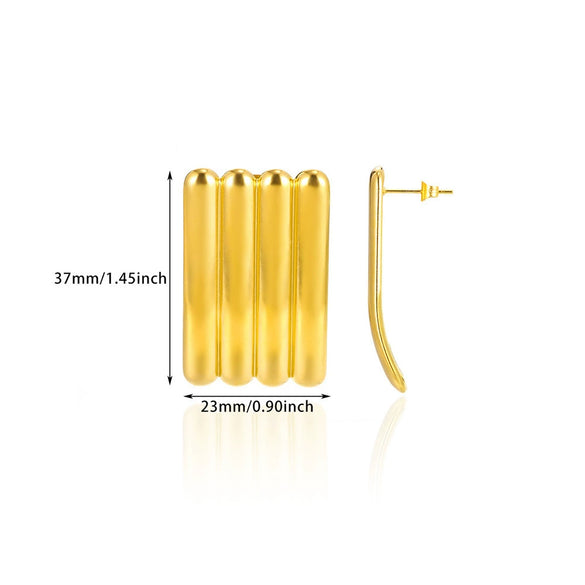 Fashion Geometric Stainless Steel Gold Electroplated Heartshaped Earrings