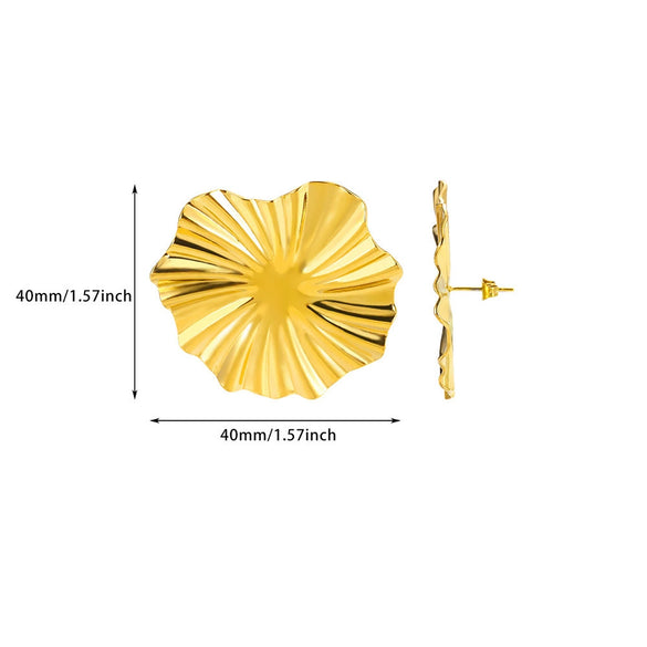 Fashion Geometric Stainless Steel Gold Electroplated Heartshaped Earrings