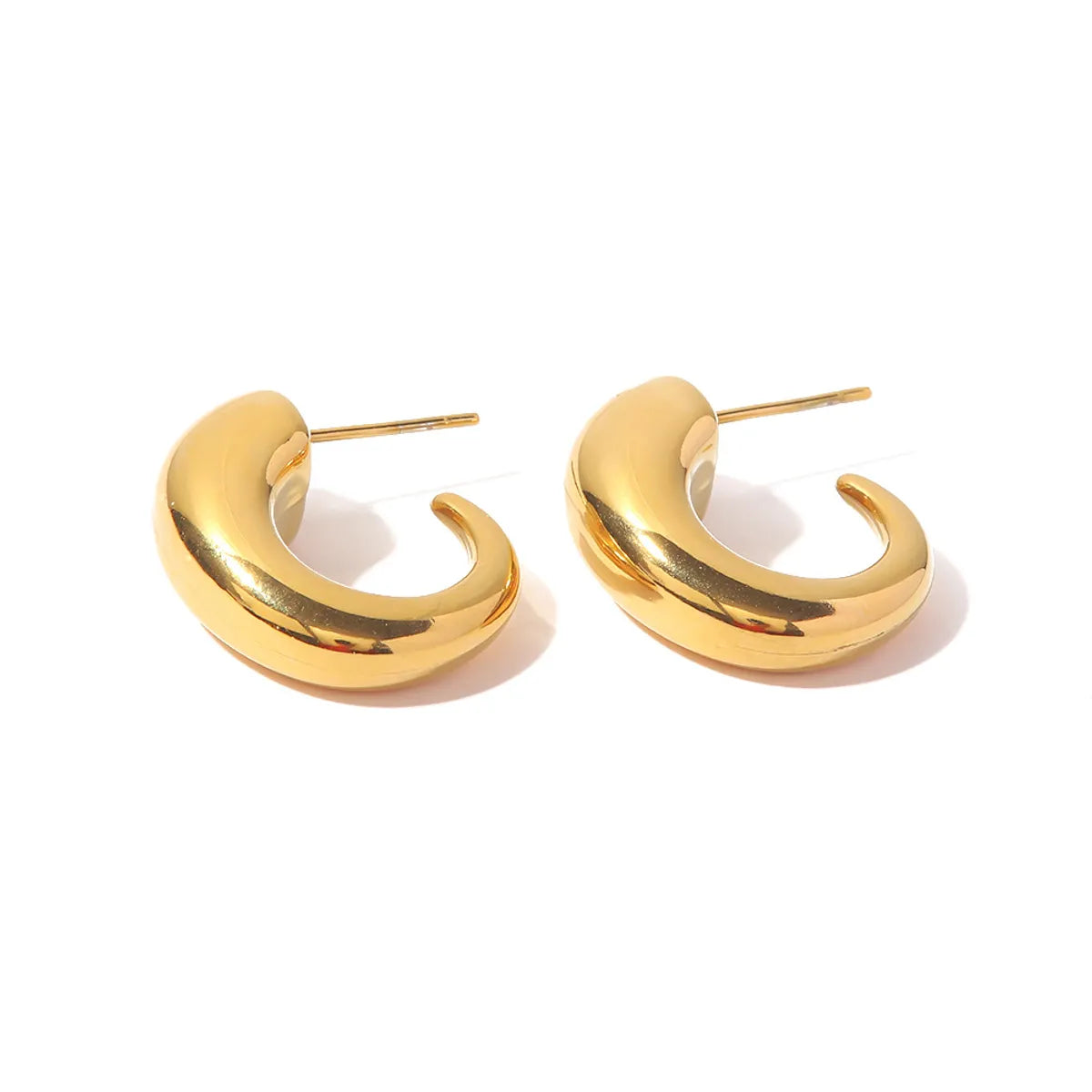 1 Pair Fashion Geometric Gold Plated Stainless Steel Gold Plated Earrings