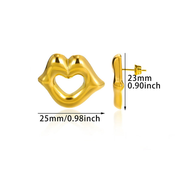 Fashion Geometric Stainless Steel Gold Plated Earrings