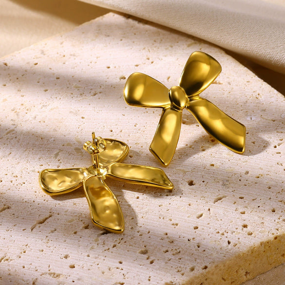 Fashion Geometric Stainless Steel Gold Plated Earrings
