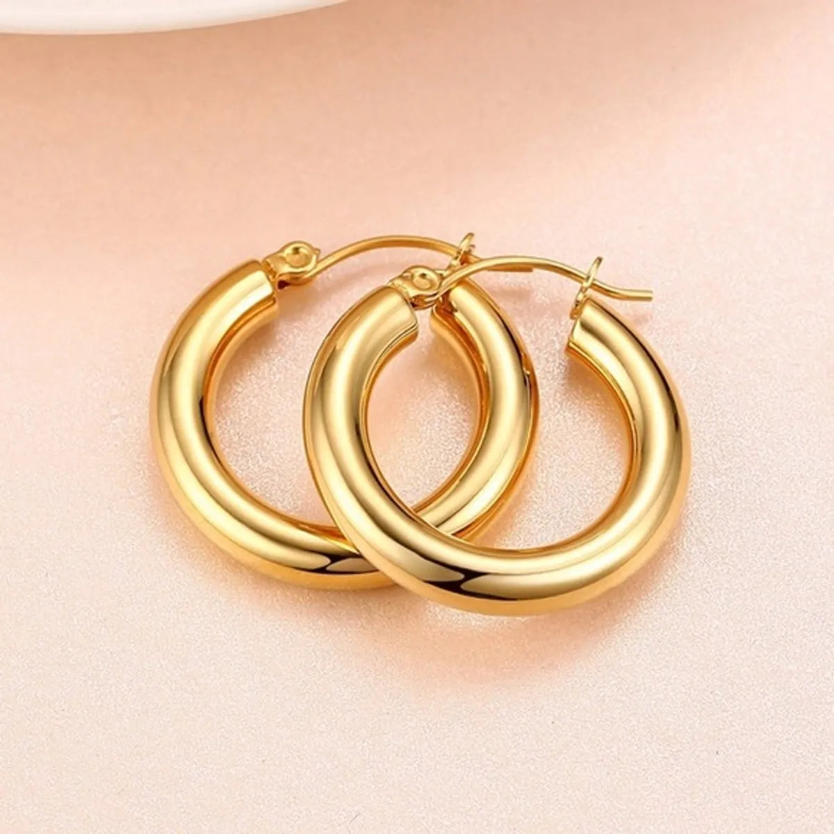 Fashion Geometric Plating Stainless Steel Hoop Earrings