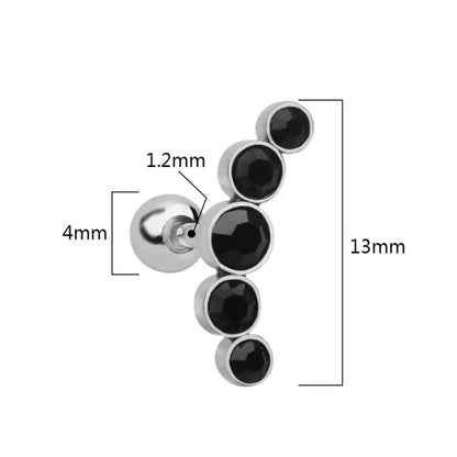 Fashion Geometric Stainless Steel Inlay Artificial Diamond Ear Studs 1 Piece