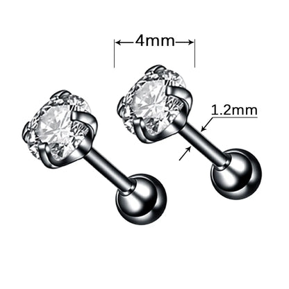 1 Piece Fashion Geometric Inlay Stainless Steel Zircon Ear Studs