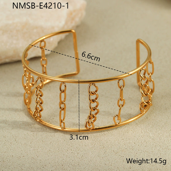 Fashion Geometric Stainless Steel 18K Gold Plated Women's Bracelet