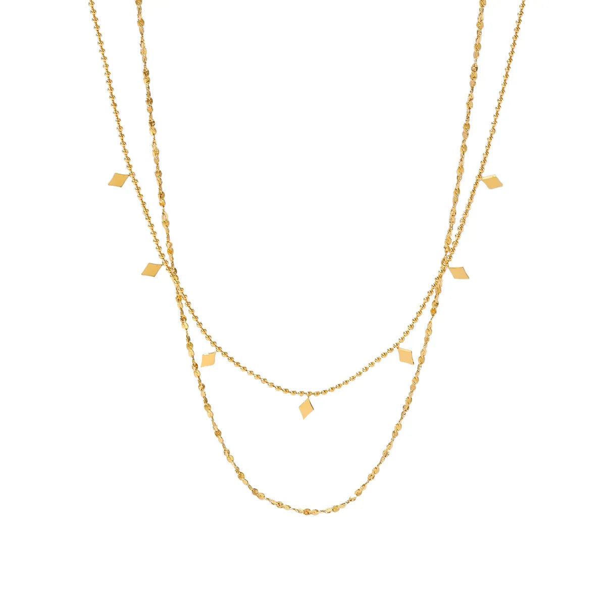 Fashion Geometric Stainless Steel Gold Plated Gold Plated Layered Necklaces