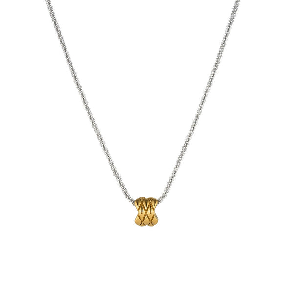 Fashion Geometric Stainless Steel Necklace For Women With Vacuum Electroplated Simple Clavicle Chain