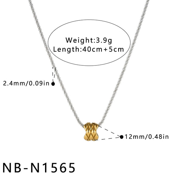 Fashion Geometric Stainless Steel Necklace For Women With Vacuum Electroplated Simple Clavicle Chain