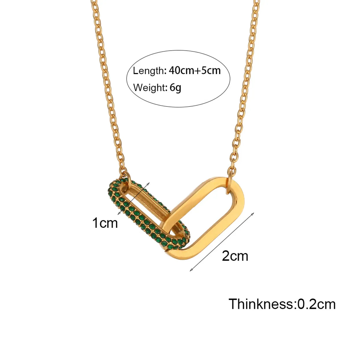 Fashion Geometric Stainless Steel Necklace Plating Inlay Zircon Stainless Steel Necklaces