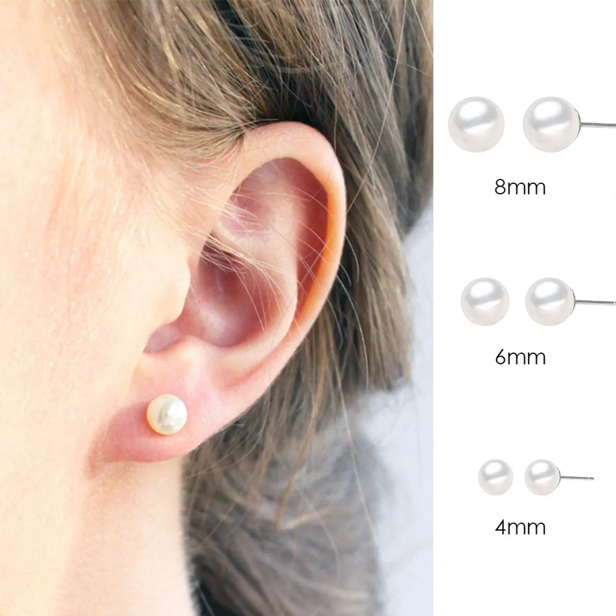 Fashion Geometric Stainless Steel Plating Artificial Pearls Ear Studs 1 Pair