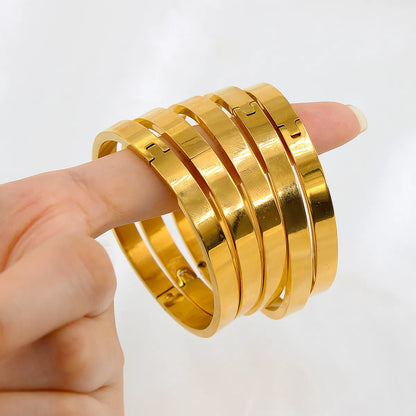 Fashion Geometric Stainless Steel Plating Bangle 1 Piece