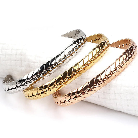 Fashion Geometric Stainless Steel Plating Bangle